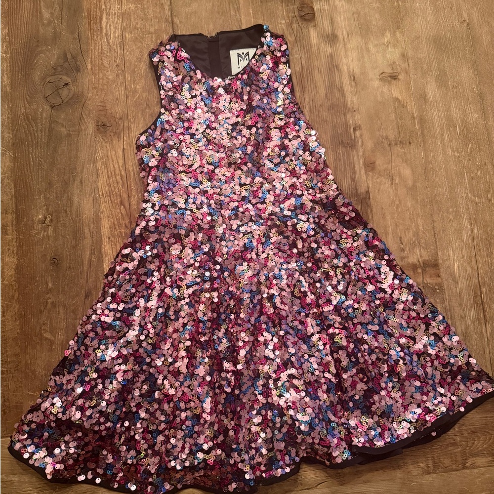 Milly Kids Size 7 Multi Colored Sequin Dress
